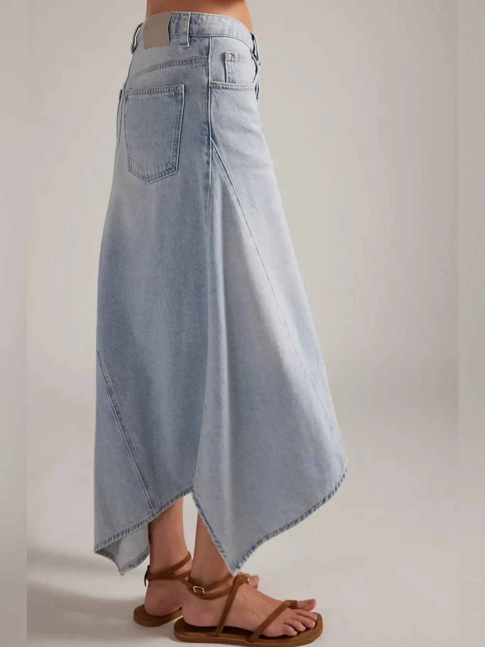 FREE PEOPLE AQUARIUS DENIM MAXI SKIRT
